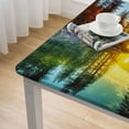 thumbnail image 5 of nygtbtfer Blue Image Design Tablecloth, Landscape Printed Tablecloth Fitted Tablecloths for Indoor, Dining Table Cover for Party Family Gathering,  46*46, 5 of 8