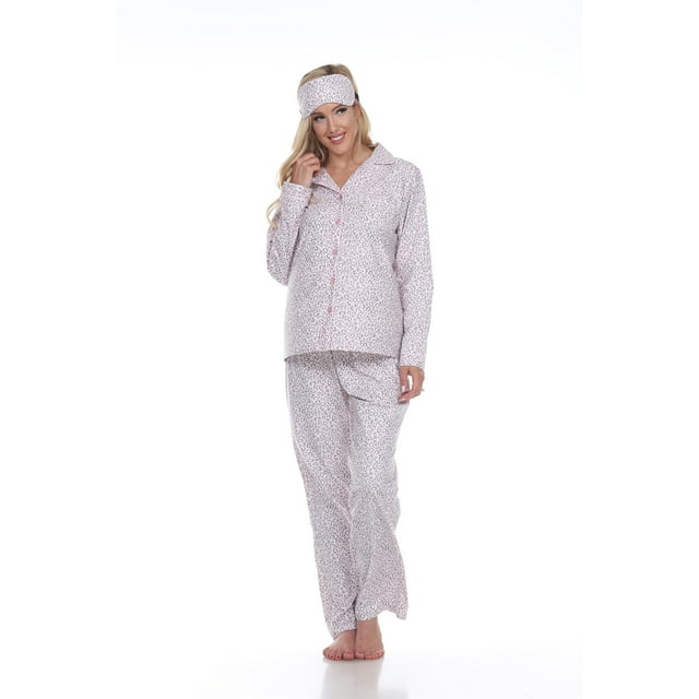 White Mark Ensemble de Pyjama Trois Pièces pour Femmes avec Boutons
