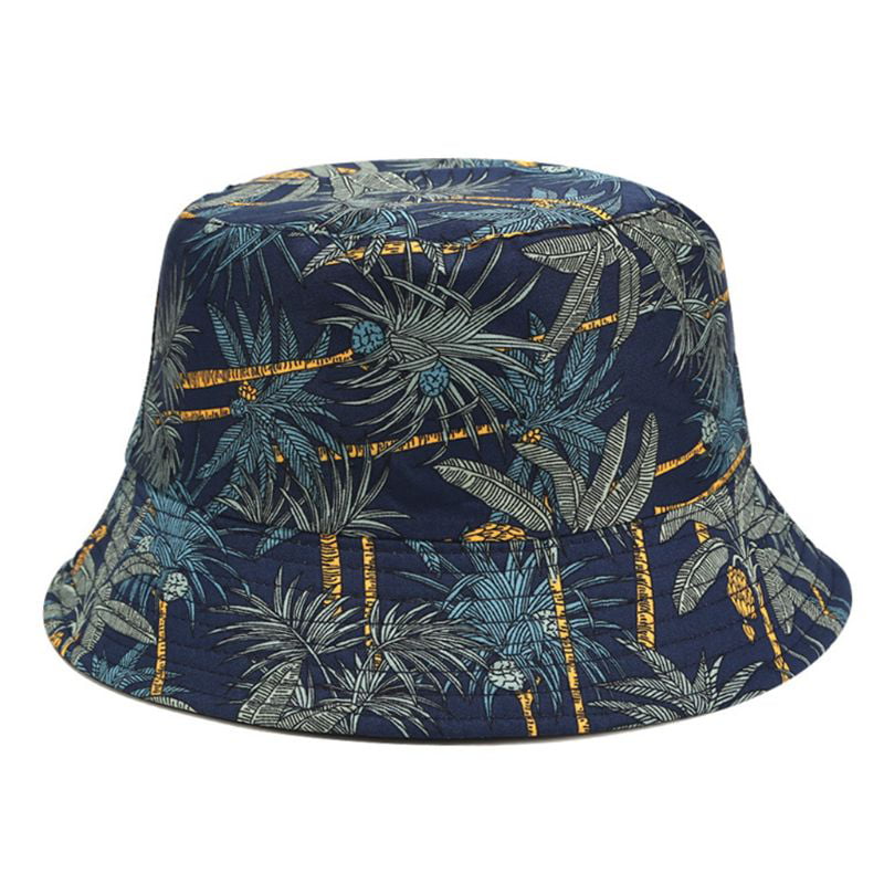 ZUARFY Men Women Summer Reversible Bucket Hat Tropical Palm 