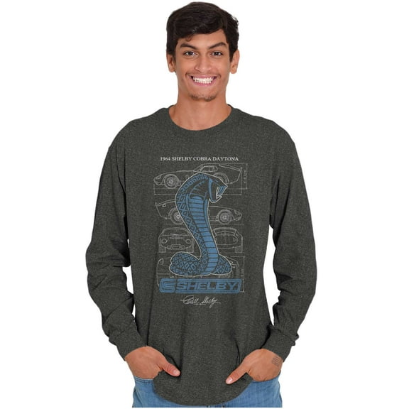 Shelby Cobra Daytona Car Blueprints Long Sleeve TShirt Men Women Brisco Brands S