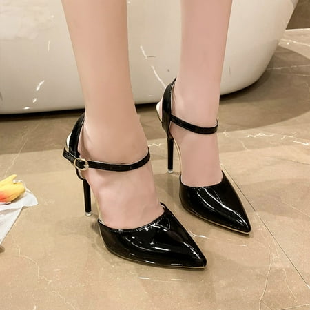 

Josdec Womens Shoes Clearance Spring And Summer New Shallow Mouth Pointed Thin Heels Shoes