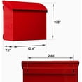 thumbnail image 2 of NACH Baxter High Capacity Parcel Mailbox - Wall Mount Mailboxes for Outside, Rust Resistant Galvanized Metal Mailbox - Red Mailbox- 12.4”x7.1”x11.8, MB-7000RED, 2 of 5