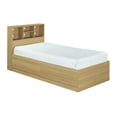 thumbnail image 2 of Your Zone Easy to Assemble Storage Bed with Bookcase Headboard, Twin, Natural Teak Finish, 2 of 11