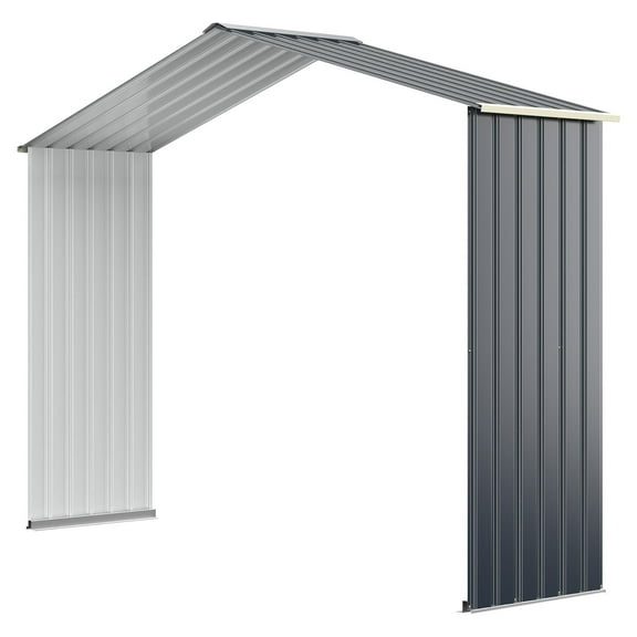 Costway Outdoor Storage Shed Extension Kit for 9.1 ft Shed Width Grey