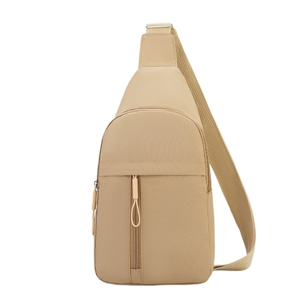 Mochila de pecho, bolso deportivo cruzado con múltiples compartimentos con cremallera, correa ajustable para actividades al aire libre, almacenamiento manos libres para artículos esenciales, tela res