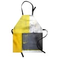 thumbnail image 1 of Grey and Yellow Apron Street Art Modern Grunge Abstract Design Squares, Unisex Kitchen Bib Apron with Adjustable Neck for Cooking Baking Gardening, White Charcoal Grey and Pale Yellow, by Ambesonne, 1 of 3