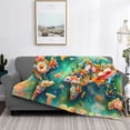 thumbnail image 2 of Naloa Colorful World Map Flannel Fleece Throw Blanket for Bed Couch, Thick Blanket - All Seasons Suitable for Women, Men and Kids-40"x30", 2 of 6