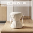 thumbnail image 5 of Leumius Velvet Ottoman,Upholstered Vanity Stool Chair,Sturdy Round Footstool for Makeup, Living Room, Bedroom, Entryway,Beige, 5 of 8
