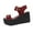 Red Sandals for Women, variant on Htigea Platform Sandal for Womens Slip On Wedge Slides Sandals Comfortable Open Toe Summer Casual Flatform Chunky Sandals Black,8