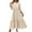 Beige, variant on WTOBBY Women's Fashion Solid Color Notched Lapel 3/4 Sleeve Swing Dress, Casual Flowy Midi Dress with Wide Skirt for Spring Summer Elegance,Beige L