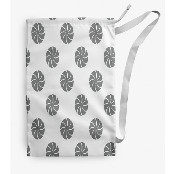 Simply Daisy Whirl of The Season Geometric 18 x 29 in Grey Laundry Bag