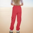 thumbnail image 6 of Ltctricy Girls' Cargo Joggers Children Lightweight Elastic Waist Pull on Cinch Bottom Sweatpants Casual Athletic Pants(Red,9-10 Years), 6 of 7
