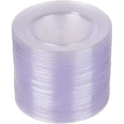 Prestee 100 Clear Plastic Plates - 6.25 inch Disposable Plates | Fancy Dessert Plates | Hard Round Party Plates | Elegant Appetizer Plates | Heavy Duty Wedding Plates | Small Cake Plates [Diamond]