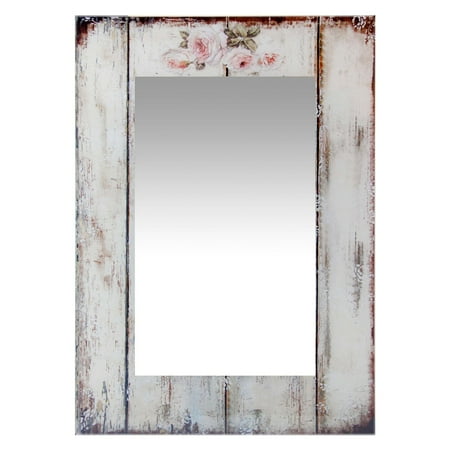 White Long Mirror Shabby Chic Infinity Instruments Shabby Chic Picket Fence Rectangle Wall Mirror - 19.75W x 27.5H in. ()