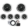 thumbnail image 1 of MOTOR METER RACING 6 Gauge Set Classic with GPS Electrical Speedometer Digital Odometer Black Dial, 1 of 15