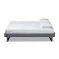 thumbnail image 5 of Baxton Studio Liliya Mid-Century Modern Dark Grey Fabric Upholstered Walnut Brown Finished Wood Queen Size Platform Bed Frame, 5 of 9