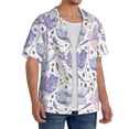 thumbnail image 4 of Wukai Lavender Flowers Men's Casual Short-Sleeve Button Down Shirt - Lightweight Summer Dress Shirt for Daily Wear-4X-Large, 4 of 7