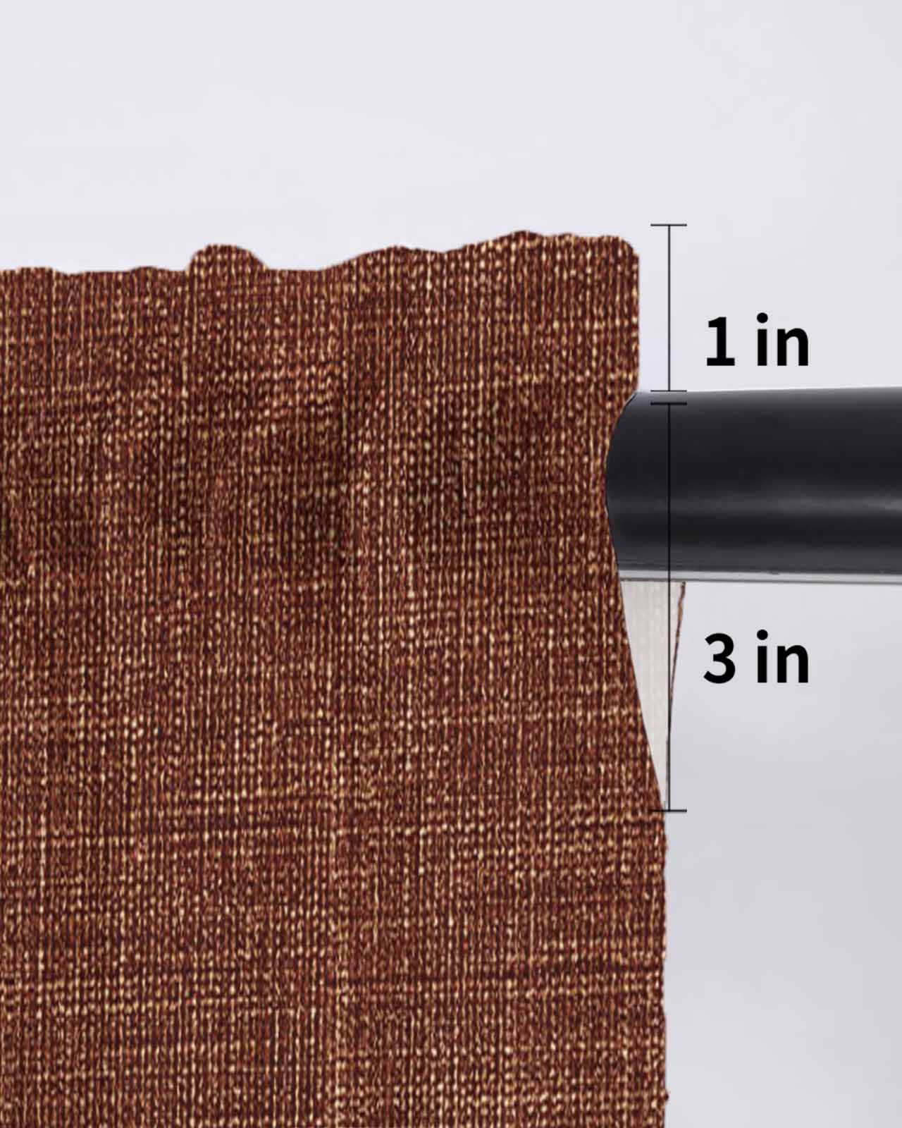Dark Brown Curtains 63 Inch Length,Sheer Curtains for Bedroom Living Room Window Vintage Country Monochrome Chocolate Color Rod Pocket Drapes Kitchen Curtains Small Half Window 42"x63" 2 Panels