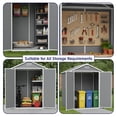 thumbnail image 6 of 6x4.6 FT Outdoor Resin Storage Shed with Floor, Lockable Double Door & Ramp, Waterproof Plastic Garden Shed with Window for Patio Backyard Bike Tools Grey, 6 of 8