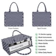 thumbnail image 2 of Large Capacity Tote Bag,Navy and White Geometric Lattice Pattern Handbag Fashion Luxury Tote Bag,15.7"x13"x 5.1" Inches,Laptop Compatible, 2 of 6