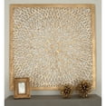 thumbnail image 2 of DecMode Light Brown Wood Handmade Intricately Carved Floral Wall Decor with Mandala Design, 2 of 8