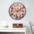 thumbnail image 2 of Yayeee Wall Clock Battery Operated 9.5" Silent Quartz Non-Ticking for Living Room Decor, Light Pink Gingerbread Houses, 2 of 8