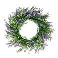 thumbnail image 2 of Corona de flores de verano, guirnalda de lavanda artificial para decoración de puertas de interiores y hogares. Púrpura, 2 of 9
