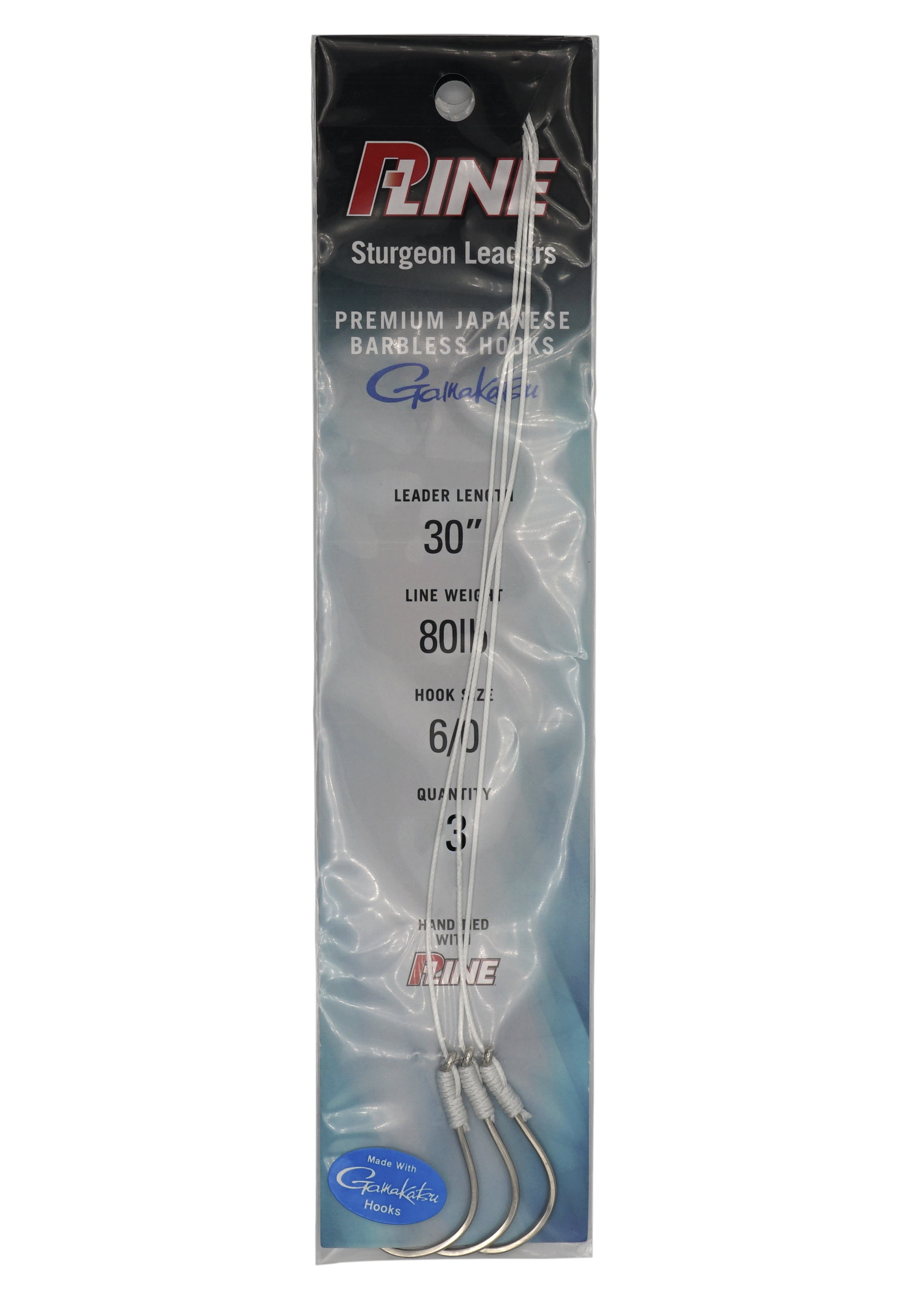 P-LINE STURGEON RIG 80 LB 6/0 30" 3PK GAMI HOOK