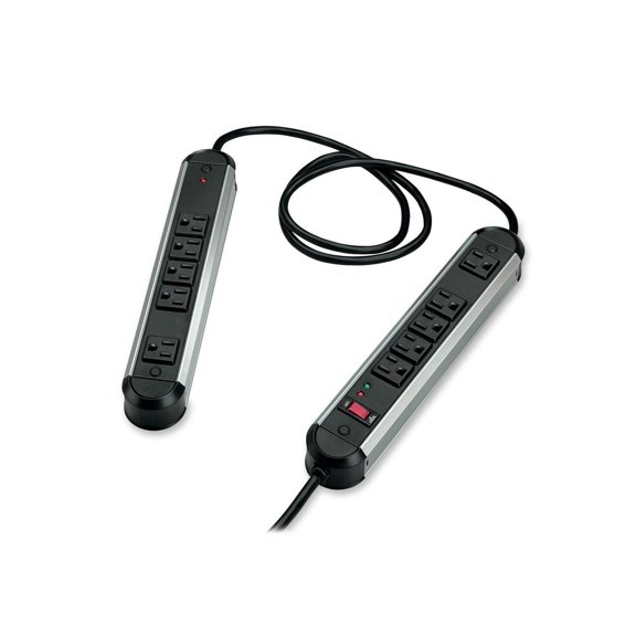 Fellowes 10-Outlet Split Power Surge Protector Multi Power Outlet Extension Cord