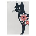 thumbnail image 4 of Cat Floral Flowers Black Out Curtains 84 Inch Length Curtains for Sliding Glass Doors Bedroom Living Room 2 Pack, 4 of 6