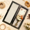 thumbnail image 2 of 5x12 Small Black Shadow Box Frame - 1.57" Deep Wooden Display Case For Memory  Dried Flowers And Pictures Front Opening Glass Door With Lock Linen, 2 of 7
