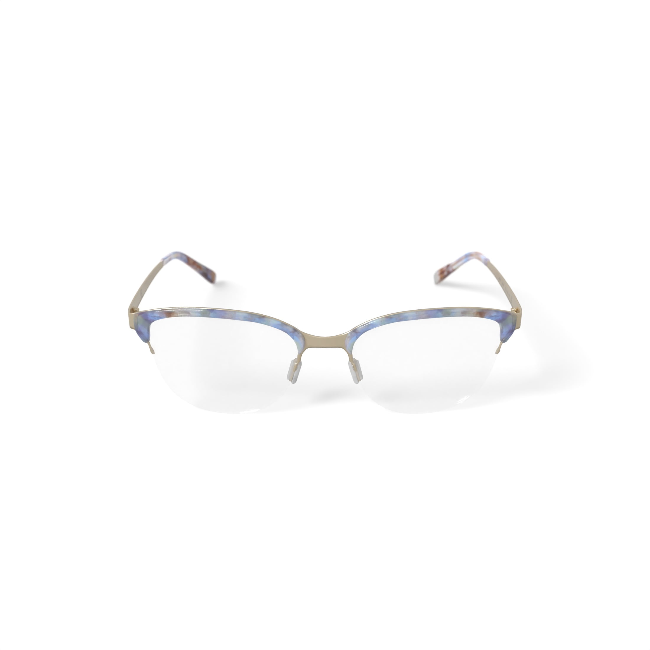 Keo Women’s Kaydi Cat Eye Prescription Eyeglasses with Case, Gold-Tone Blue Tortoise