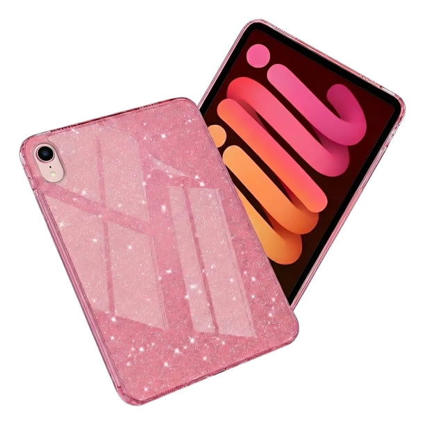 Funda Para Ipad Mini 6/ A17 Pro Glitter Brillos Silicona Rosa.
