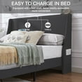 thumbnail image 6 of VECELO Queen Size Bed Frame with Charging Station, Upholstered Platform Bed Frame with Wingback Headboard, No Box Spring Needed, Gray, 6 of 10