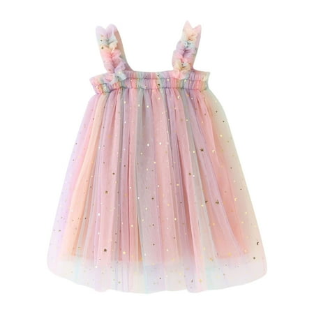 

kpoplk Girls Dresses Princess Party Dresses for Girls Children Flower Elegant Wedding Evening Ball Tulle Kids Ceremony Dress(5-6 Years)