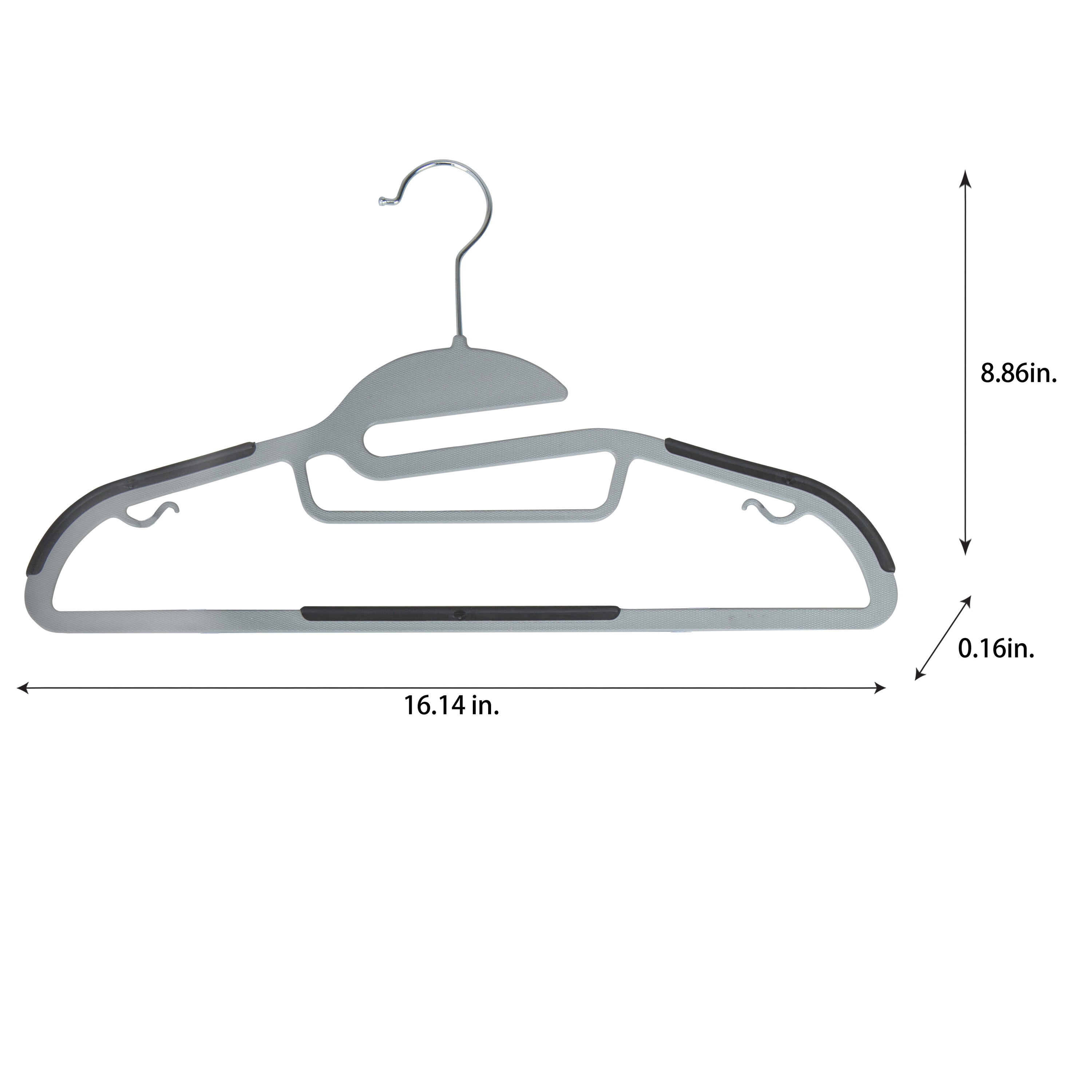Simplify 8 Pack S-Shape Non Slip Plastic Shirt Hanger with Tie Bar in White
