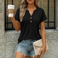 thumbnail image 5 of SUNBS Shirts for Women Short Sleeve Blouses V Neck Henley Dressy Casual Pullover Summer Tops Spring Fashion Trendy Cute Cloths, 5 of 10