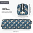 thumbnail image 3 of Yiaed Astronaut Corgi Dog Print Leather Pencil Case - Leather Pen Pencil Holder - Elegant & Practical Pencil Pouch for Work & Office, 3 of 7