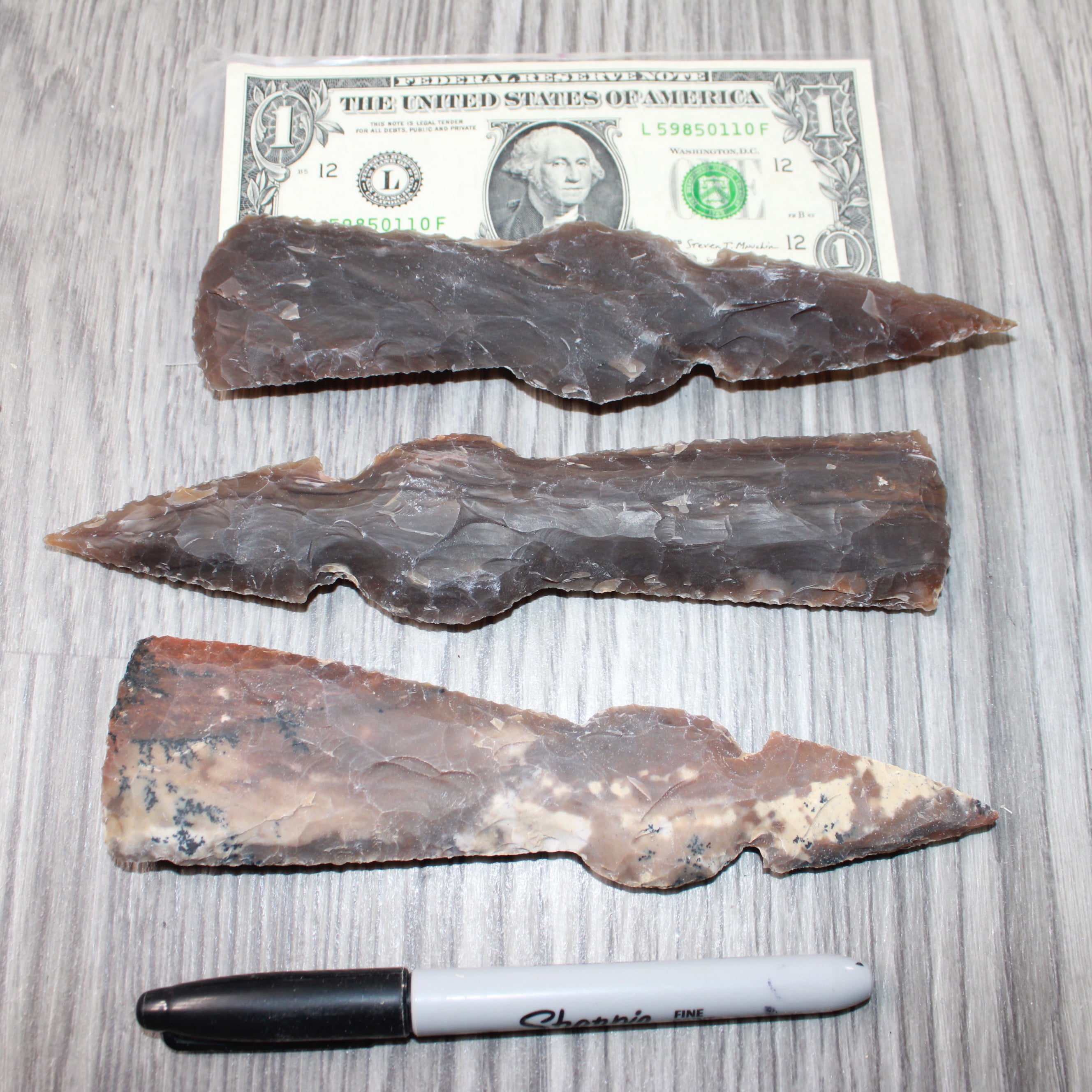 3 Stone Ornamental Tomahawk Heads #6663    Agate Jasper Ax Axe Hatchet