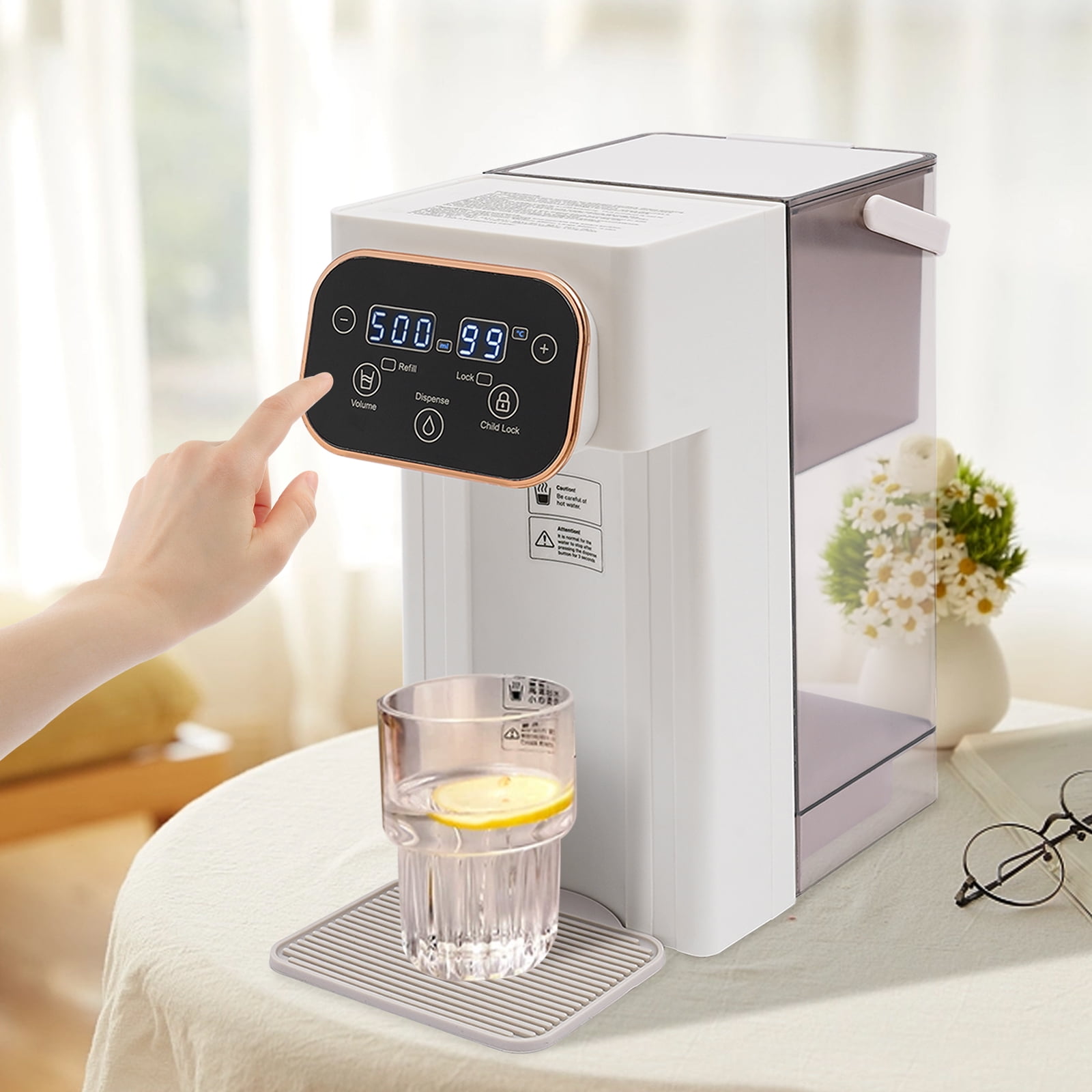 Wildnix Water Cooler with 1500W Instant Heating, Child Safety Lock, Large Capacity Tank, LCD Operation Panel, Fast Hot Water Dispensing
