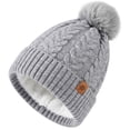 thumbnail image 4 of SYMOID Warm Winter Beanie for Women, Cable Knit Cuffed Hat with Faux Faux Fur Pom Pom Hats,Size Free Size, 4 of 6
