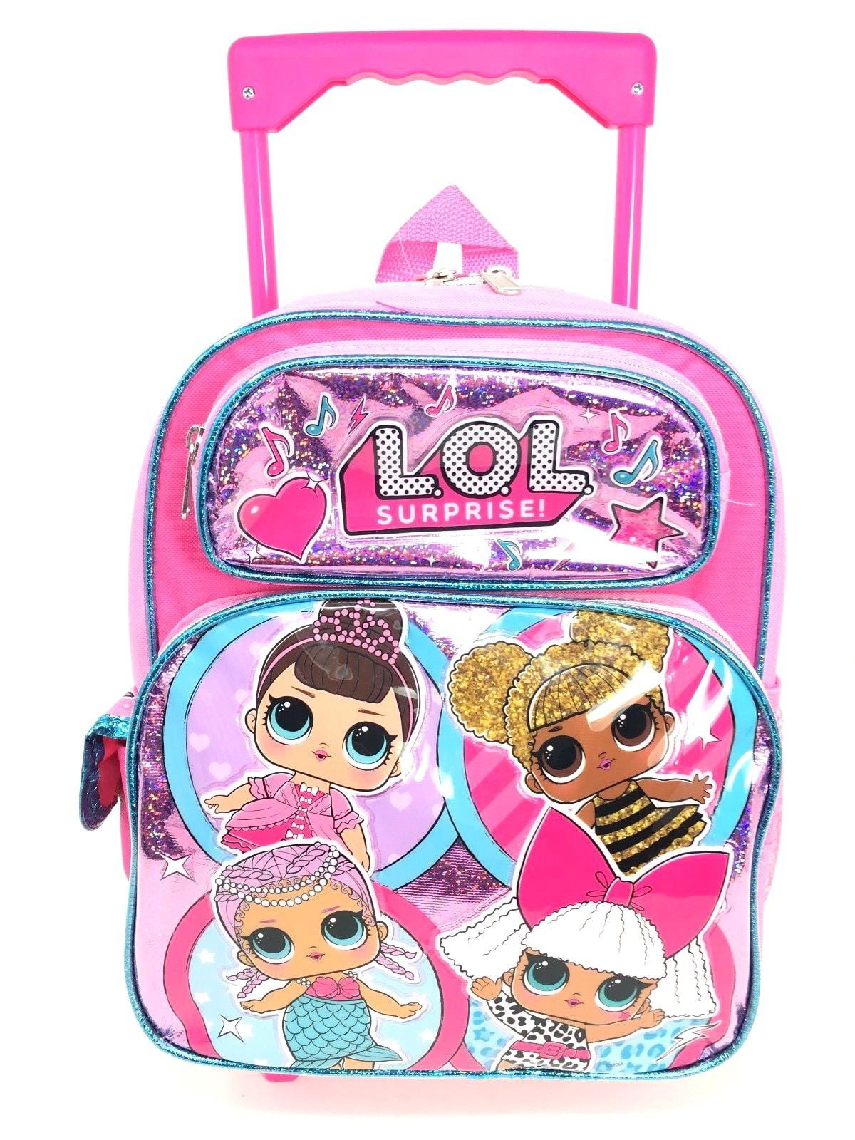 L.O.L Surprise! Small School Rolling Backpack 12" Girls Bag Shine Pink