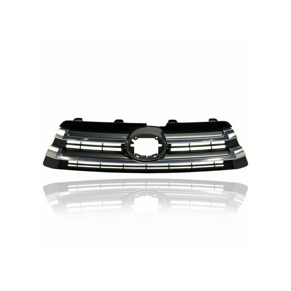 Grille - Compatible/Replacement for '17-19 Toyota Highlander/Hybrid Limited - Chrome Frame Black Insert, Emblem Provision - 531010E241, CAPA