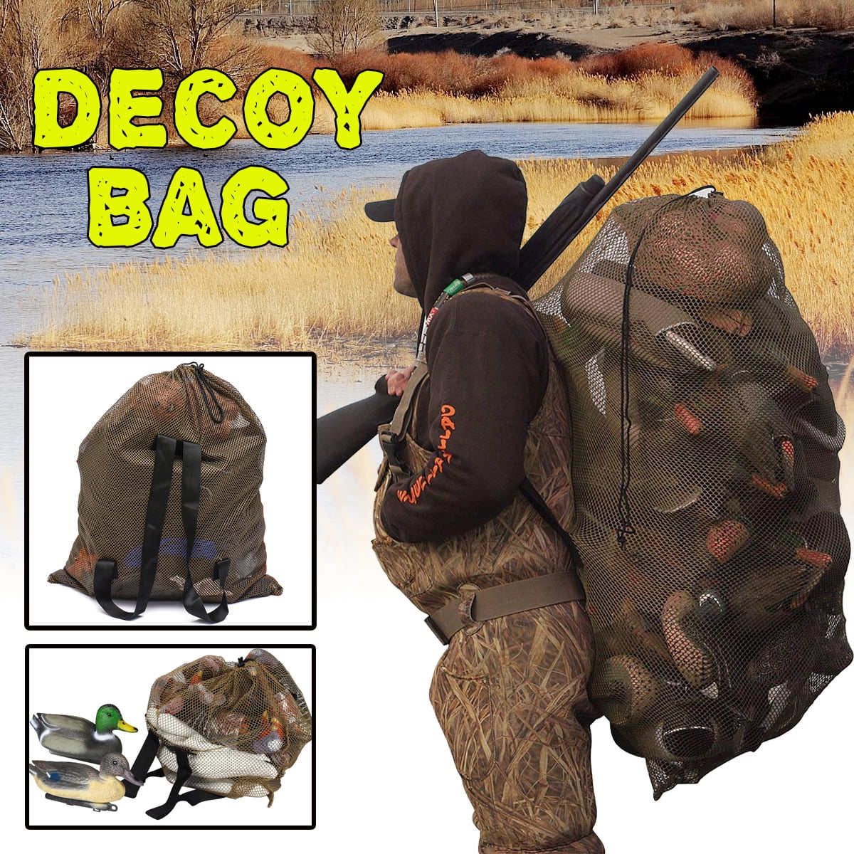 1L Duck Decoy Bag Shooting Mesh Backpack Decoy Bag Goose Turkey Pigeon