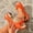 Orange, variant on Elegant Women Peep Toe Flat Sandals Summer Solid Color Bow Accent Lightweight Slip on Casual Outdoor Dress Shoes Yellow 9.5(43)