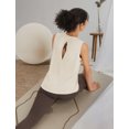 thumbnail image 6 of BALEAF Yoga Tops for Women Racerback Open Back Workout Tank Tops Sleeveless Running Shirts Loose Fit Athletic Gym Sports Beige M, 6 of 7