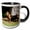 Black/White, variant on 3drose, Basset Hound Standing Near Tree Trunk, Mr, 11oz Magic Transforming Mug