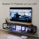 thumbnail image 5 of Mueble de TV flotante negro con luces LED, enchufe y 2 puertos USB,tamaño 120x28x25cm, 5 of 9