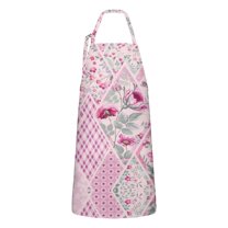 Pioneer Flower Floral Print Pattern Apron-Garden Aprons for Women with Pockets-Cotton Linen Waterproof Kitchen Cooking Gardening Aprons Adjustable for Kitchen,Cooking,BBQ and Salon 33x27 Inch