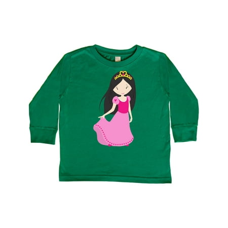

Inktastic Cute Princess Black Hair Princess In Pink Dress Gift Toddler Toddler Girl Long Sleeve T-Shirt